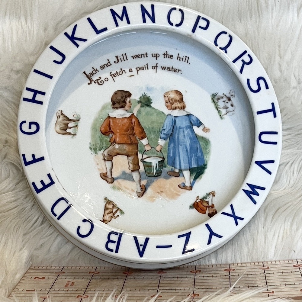 Jack and Jill Bavaria Schumann Nursery Rhyme ABC Baby Dish‎ Plate Vintage